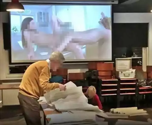 See the Shocking Moment a Porn Film Played on Big Screen at a Polling Station During Dutch Election (Photo)